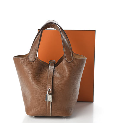 Hermes Taurillon Clemence Picotin Lock 18 PM Gold 10 of 10