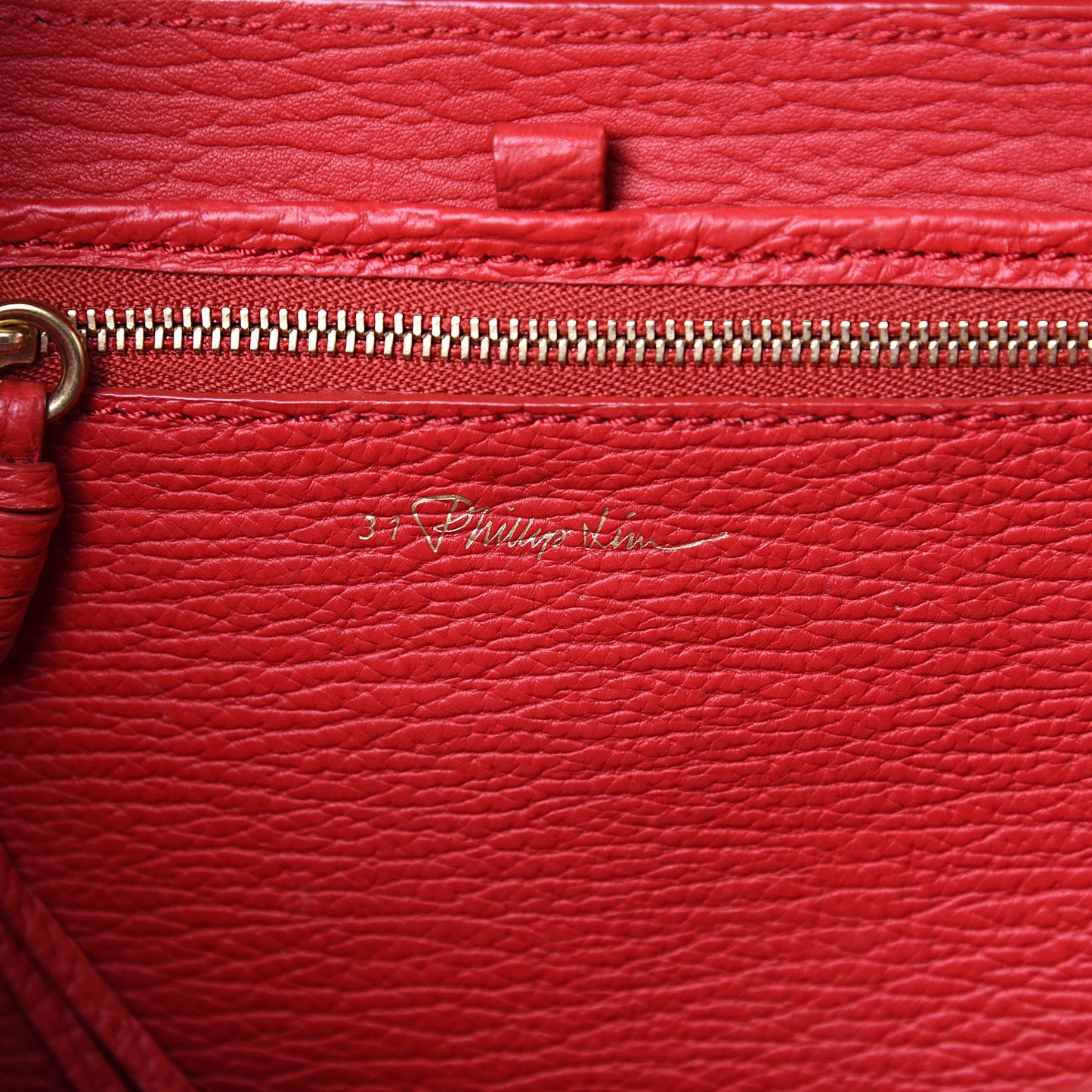 3.1 Textured Calfskin Mini Pashli Satchel Red