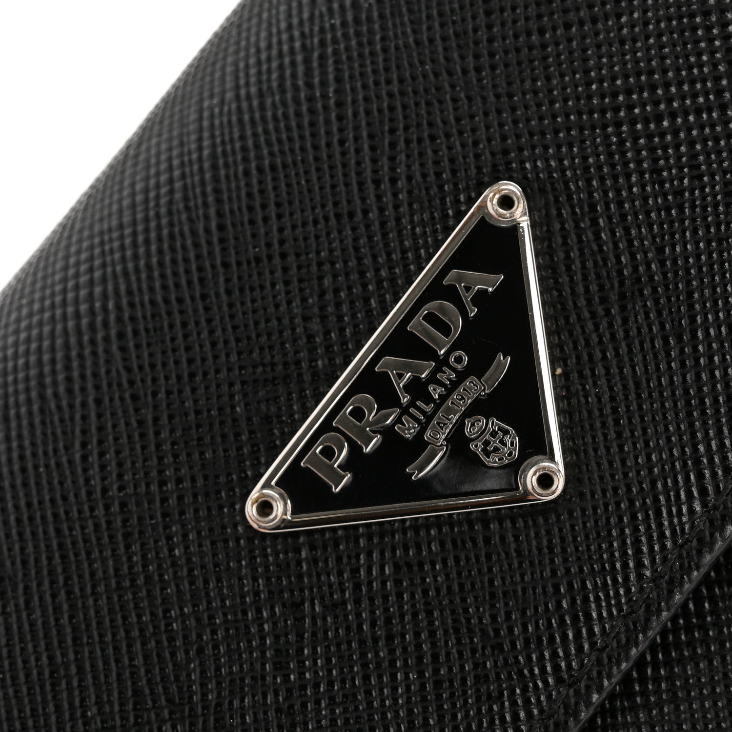 Prada Saffiano Triangle Continental Flap Wallet Black 10 of 11