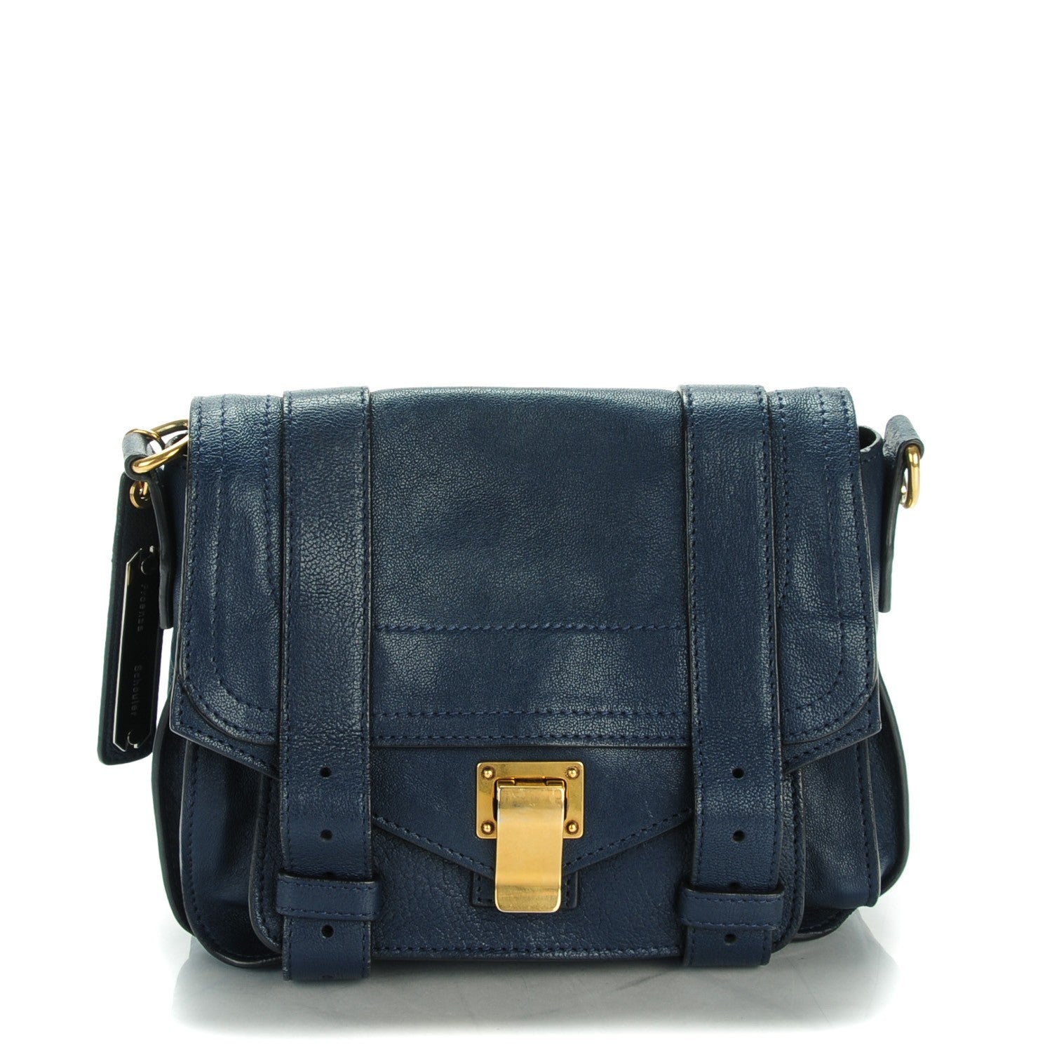 Proenza Schouler Lambskin PS1 Pouch Messenger Midnight 1 of 7