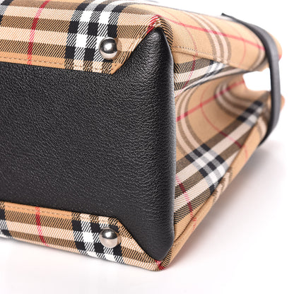 Burberry Goatskin Vintage Check Medium Banner Tote Black 8 of 11