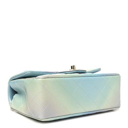 Chanel Lambskin Quilted Tie Dye Ombre Mini Rectangular Flap Blue Multicolor 4 of 11