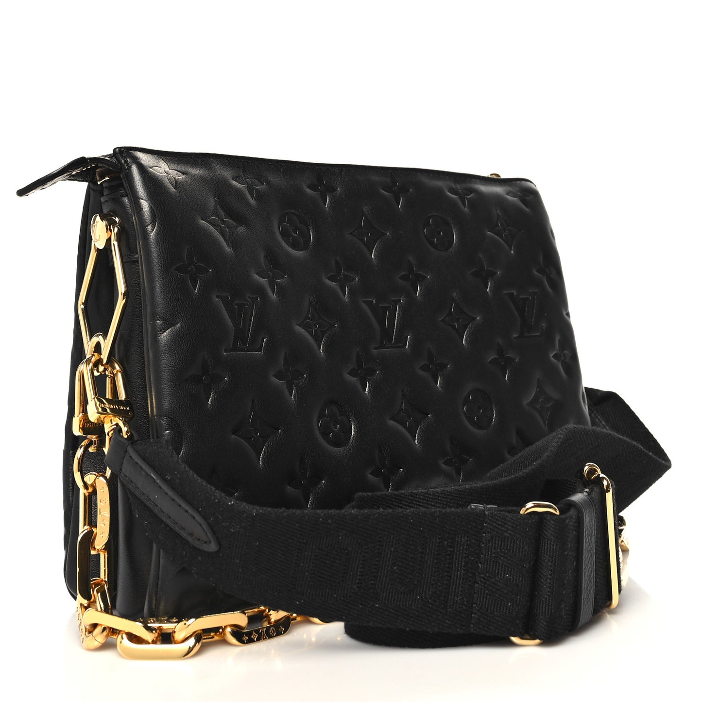 Lambskin Embossed Monogram Coussin PM Black