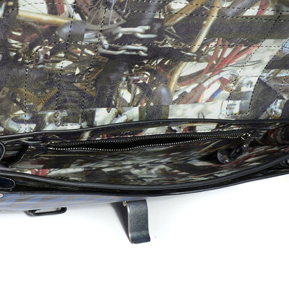 Proenza Schouler Triangle Print Calfskin PS1 Pochette Clutch Black Royal Blue 5 of 8