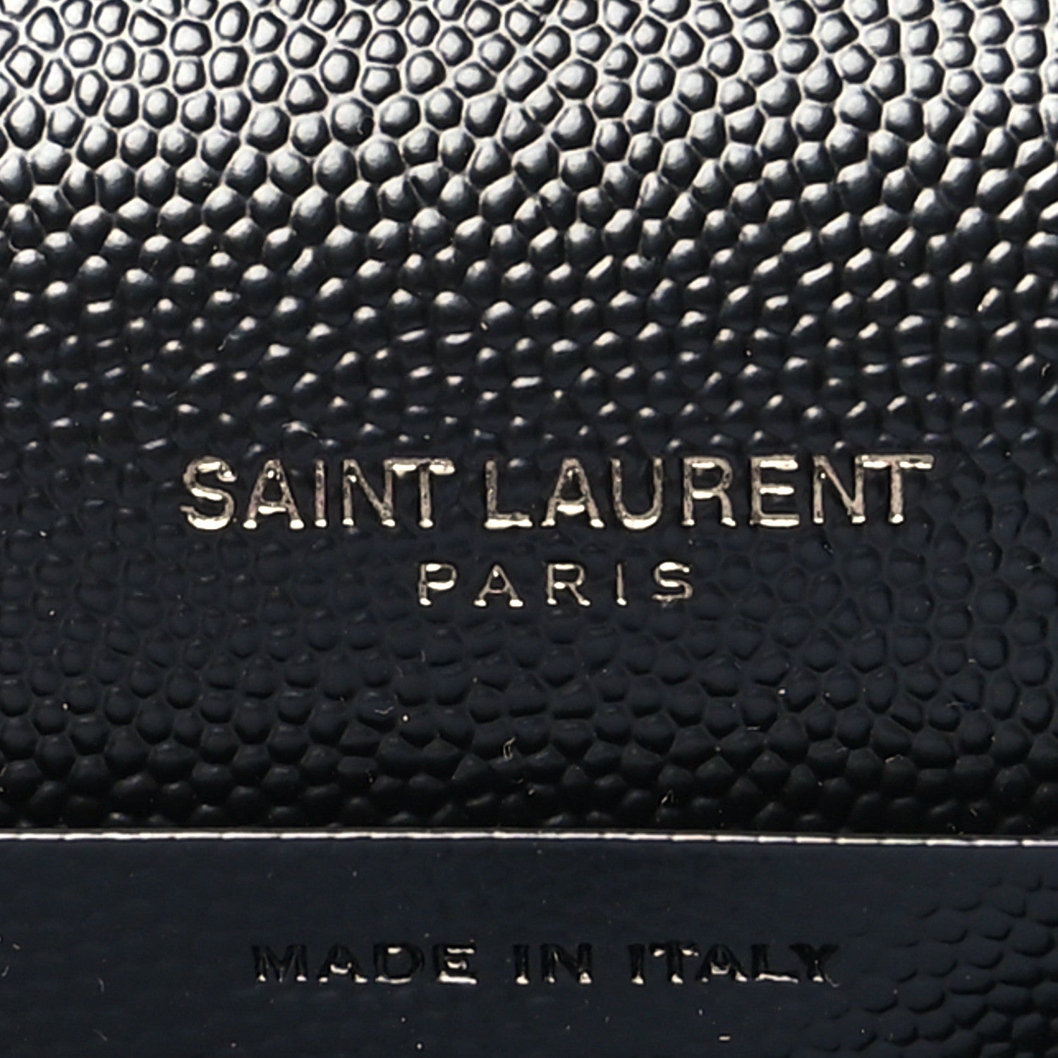 Saint Laurent Grain De Poudre Matelasse Chevron Monogram Monochrome Envelope Chain Wallet Black 7 of 11