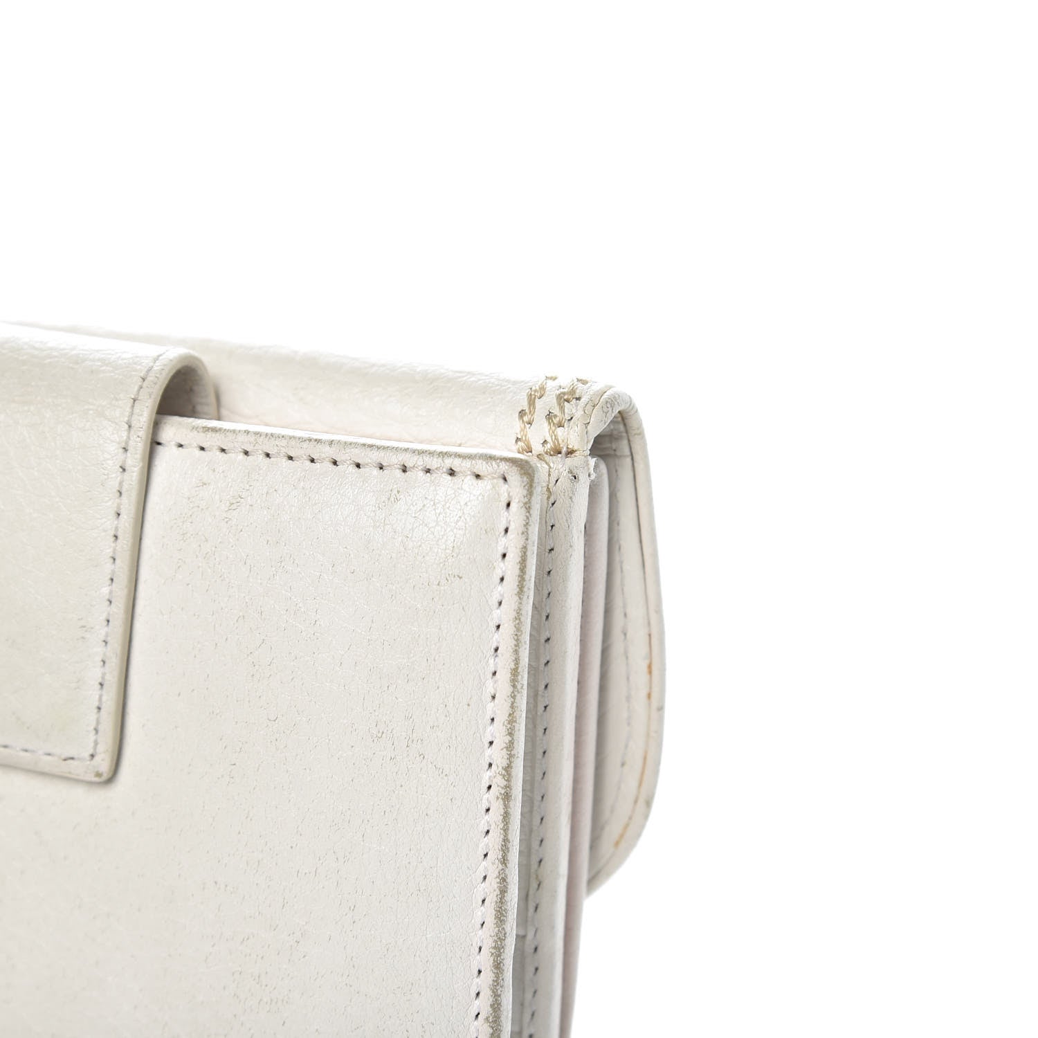 Christian Dior Calfskin Embroidered Romantic Flowers Saddle Compact Wallet White 12 of 17