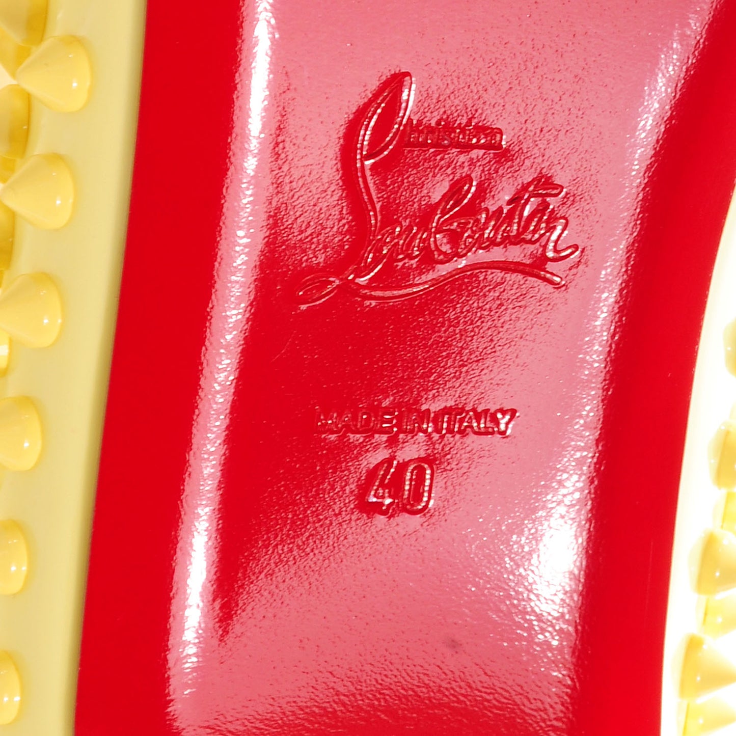 Patent Pigalle Spikes Flats 40 Lemon