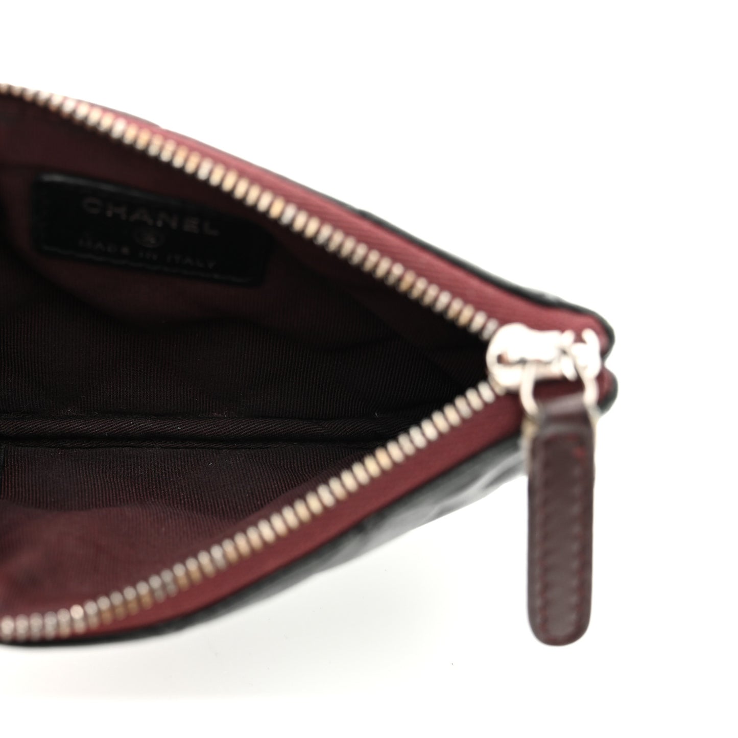 Lambskin Quilted Small Cosmetic Case Black