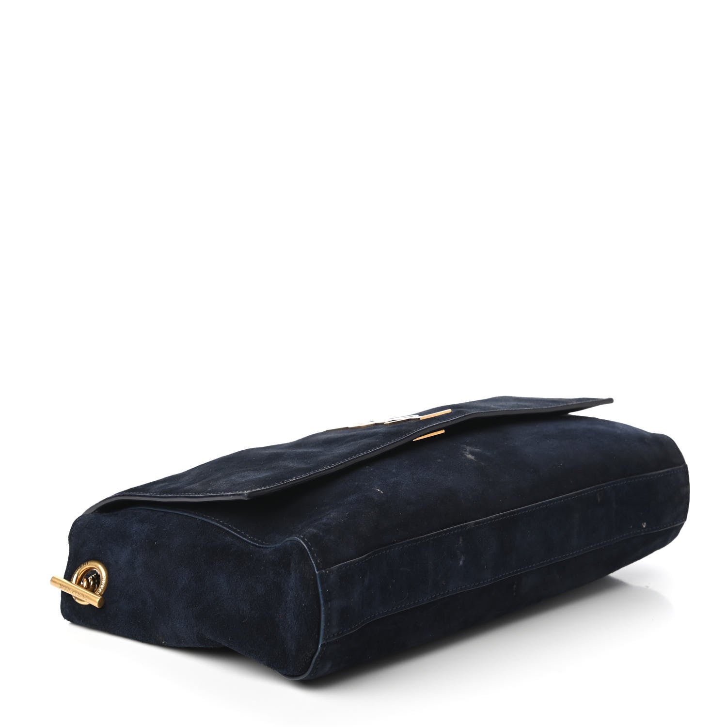 Saint Laurent Smooth Calfskin Suede Medium Reversible Monogram Kate Satchel Navy 13 of 17