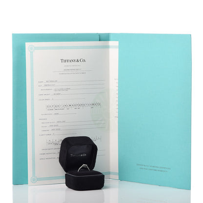 Tiffany Platinum Diamond .28ct Soleste Emerald Cut Engagement Ring 50 5.5 8 of 8