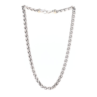 David Yurman Sterling Silver 14K Yellow Gold 6mm Wheat Chain Necklace 3 of 4