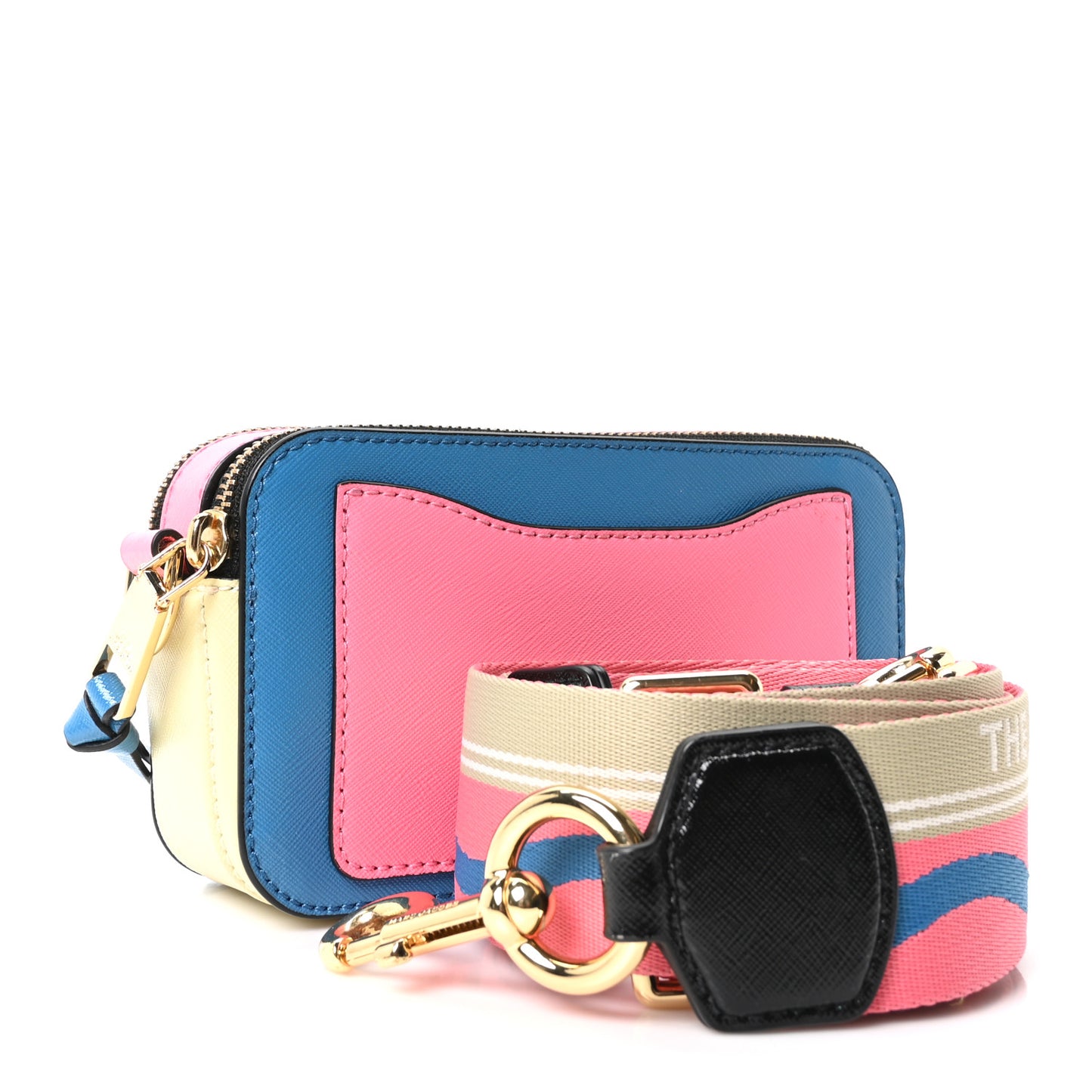 Saffiano Small Snapshot Camera Bag Blue Multicolor