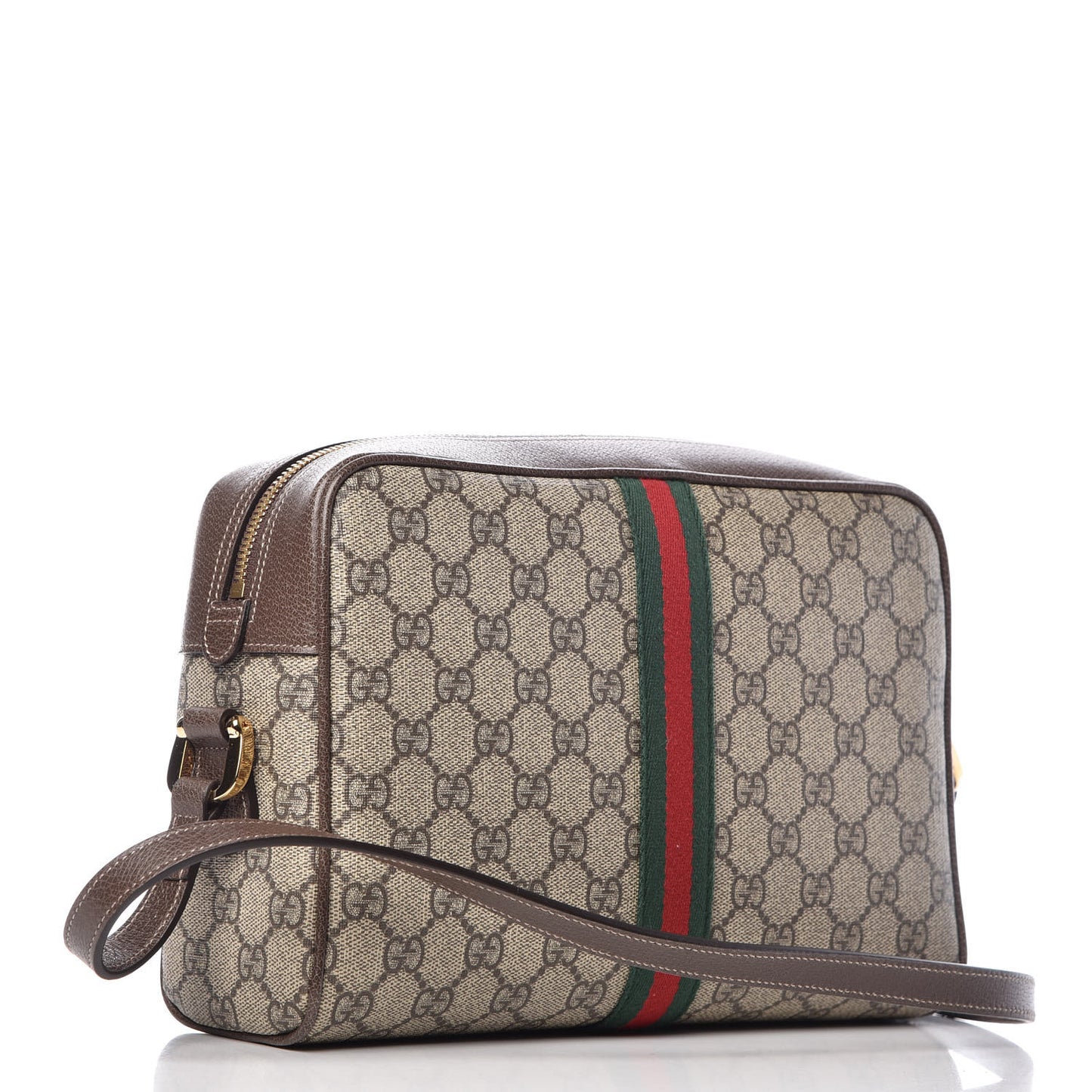 GG Supreme Monogram Web Small Ophidia Shoulder Bag Brown
