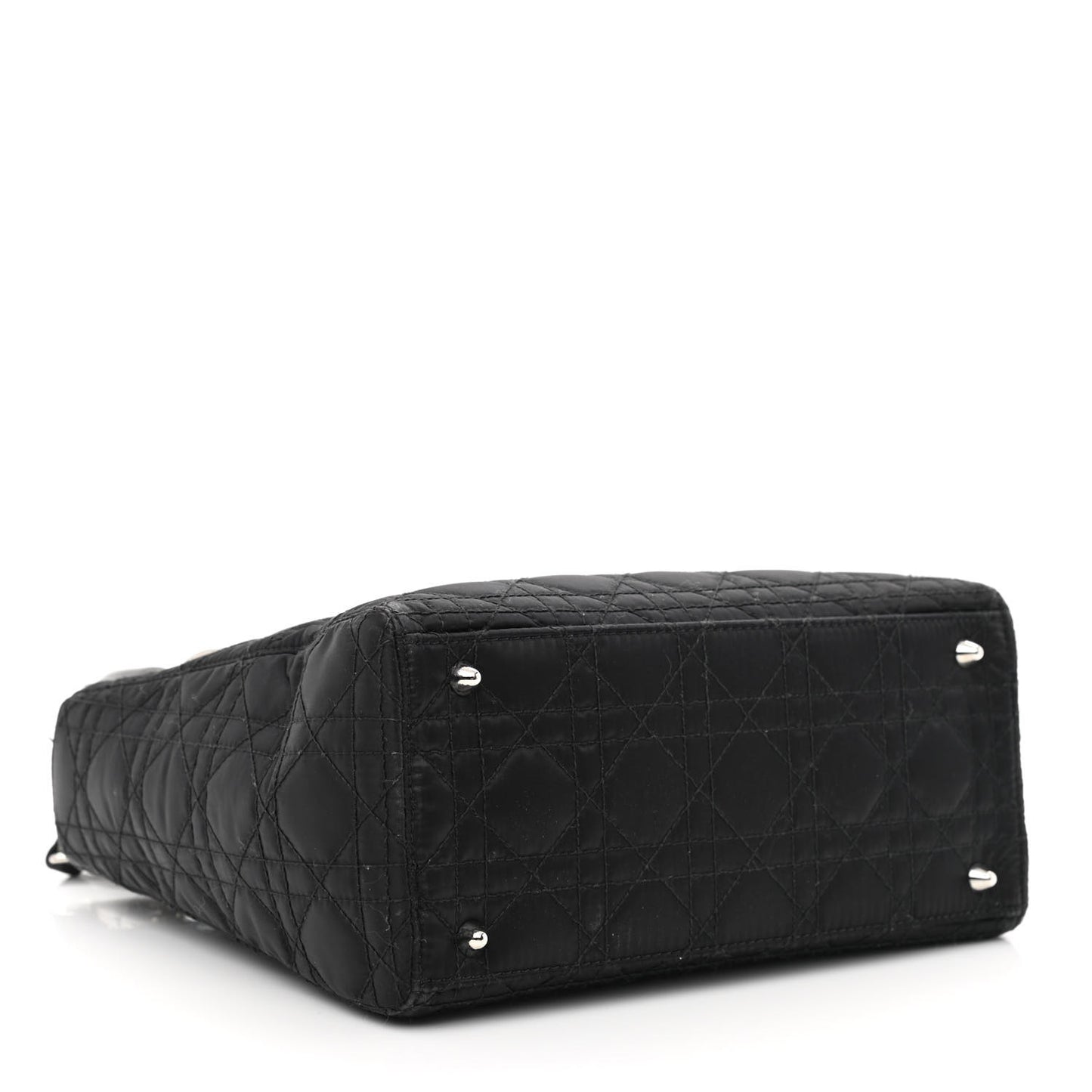 Satin Cannage Medium Lady Dior Black
