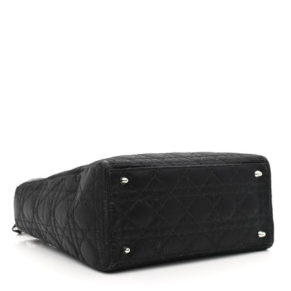 Christian Dior Satin Cannage Medium Lady Dior Black 4 of 15