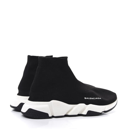 Balenciaga Neoprene Knit Womens Speed Sneakers 41 Black White 4 of 8