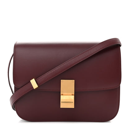 Celine Box Calfskin Medium Classic Box Flap Bag Burgundy 1 of 15