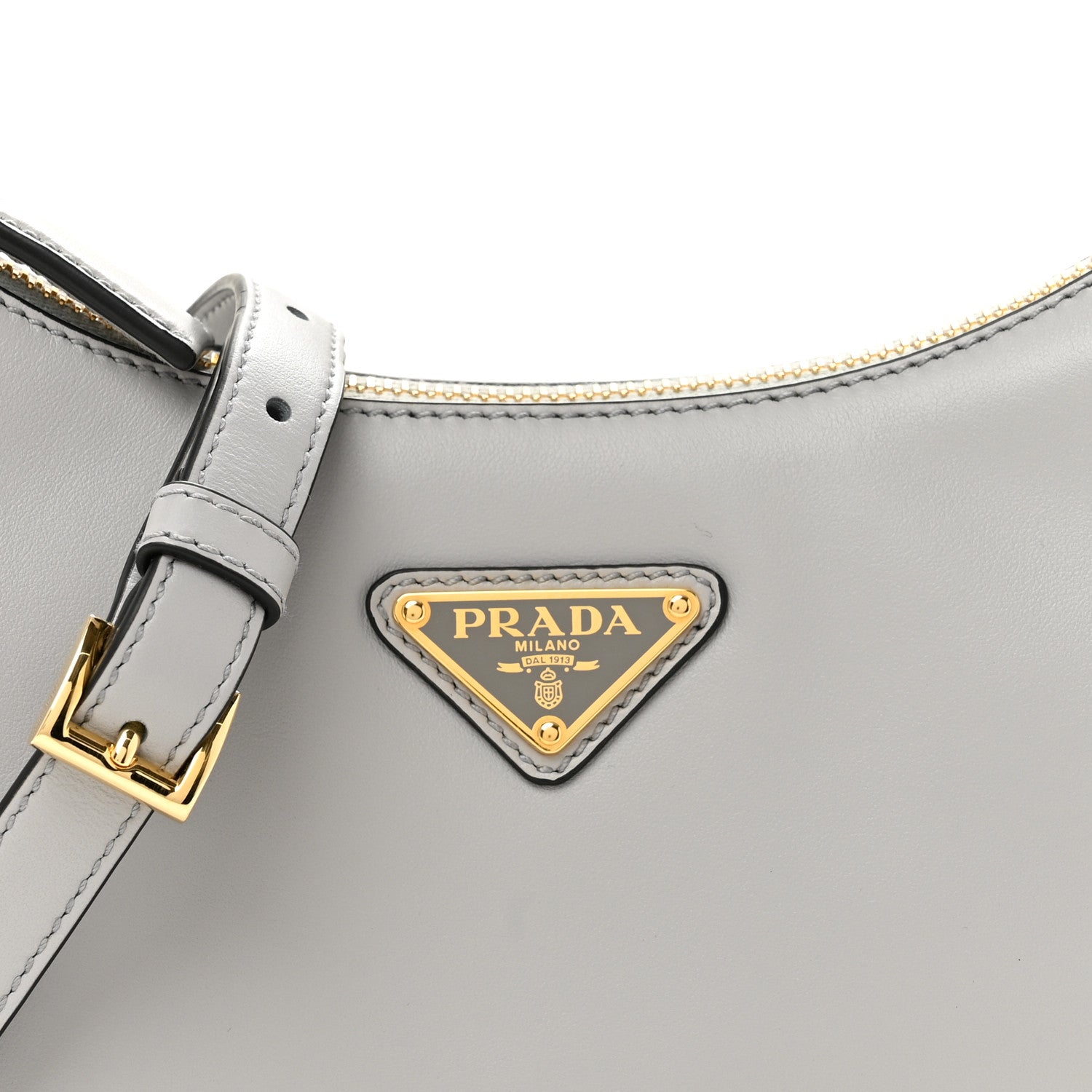 Prada Soft Calfskin Arque Shoulder Bag Ardesia 8 of 12