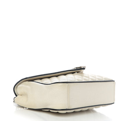 Saint Laurent Sheepskin Tri-Quilt Monogram Medium Soft Envelope Bag White Black 3 of 9