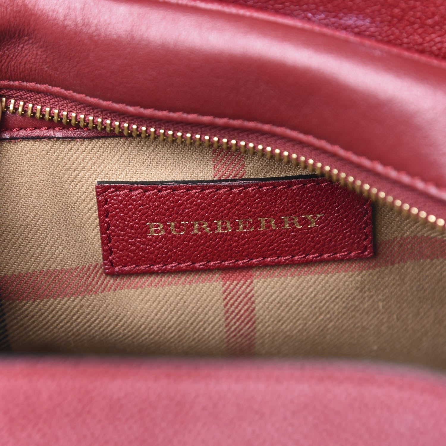 Burberry Soft Grain Calfskin Small Buckle Zip Bag Parade Red 6 of 16