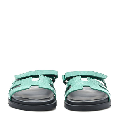 Hermes Matte Alligator Womens Chypre Sandals 40 Malachite 2 of 8