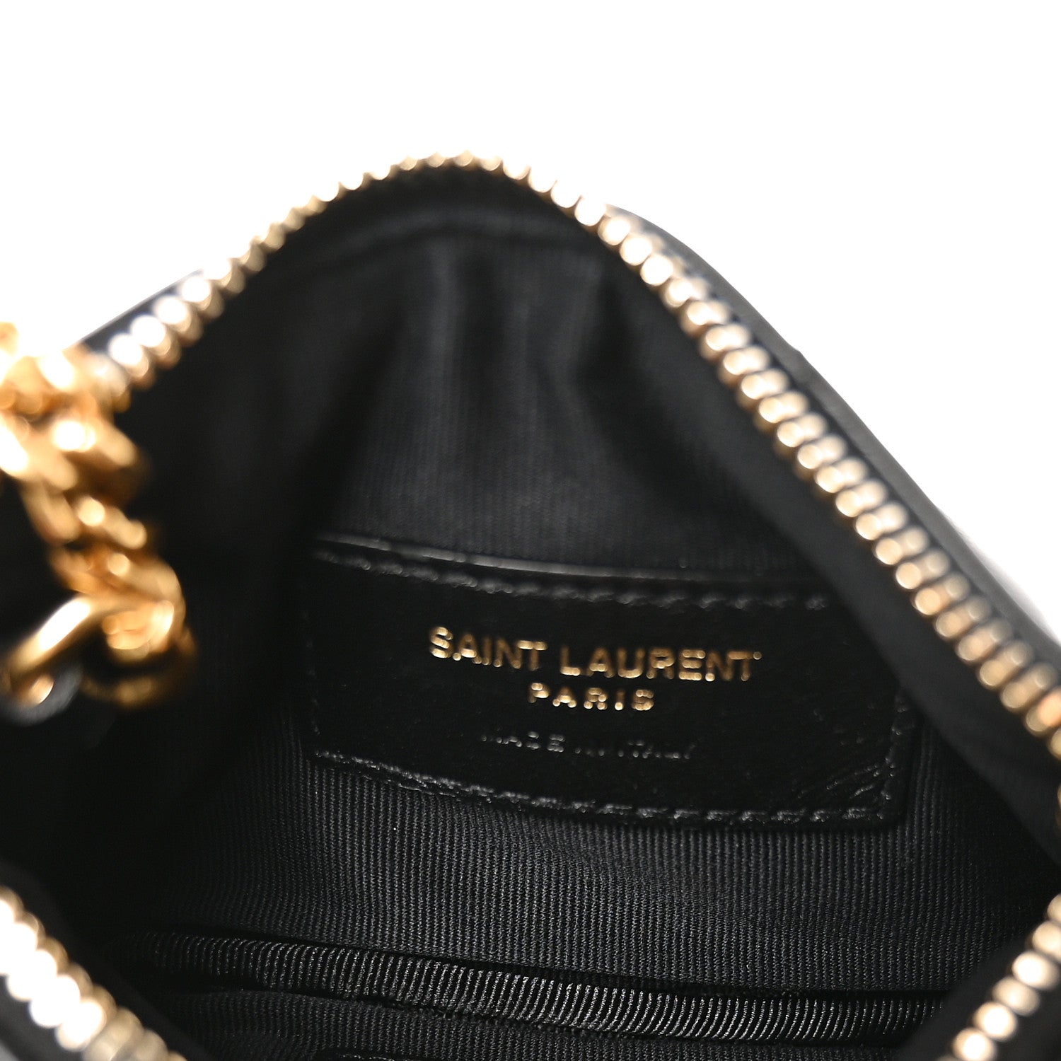Saint Laurent Calfskin Matelasse Monogram Key Pouch Black 5 of 8