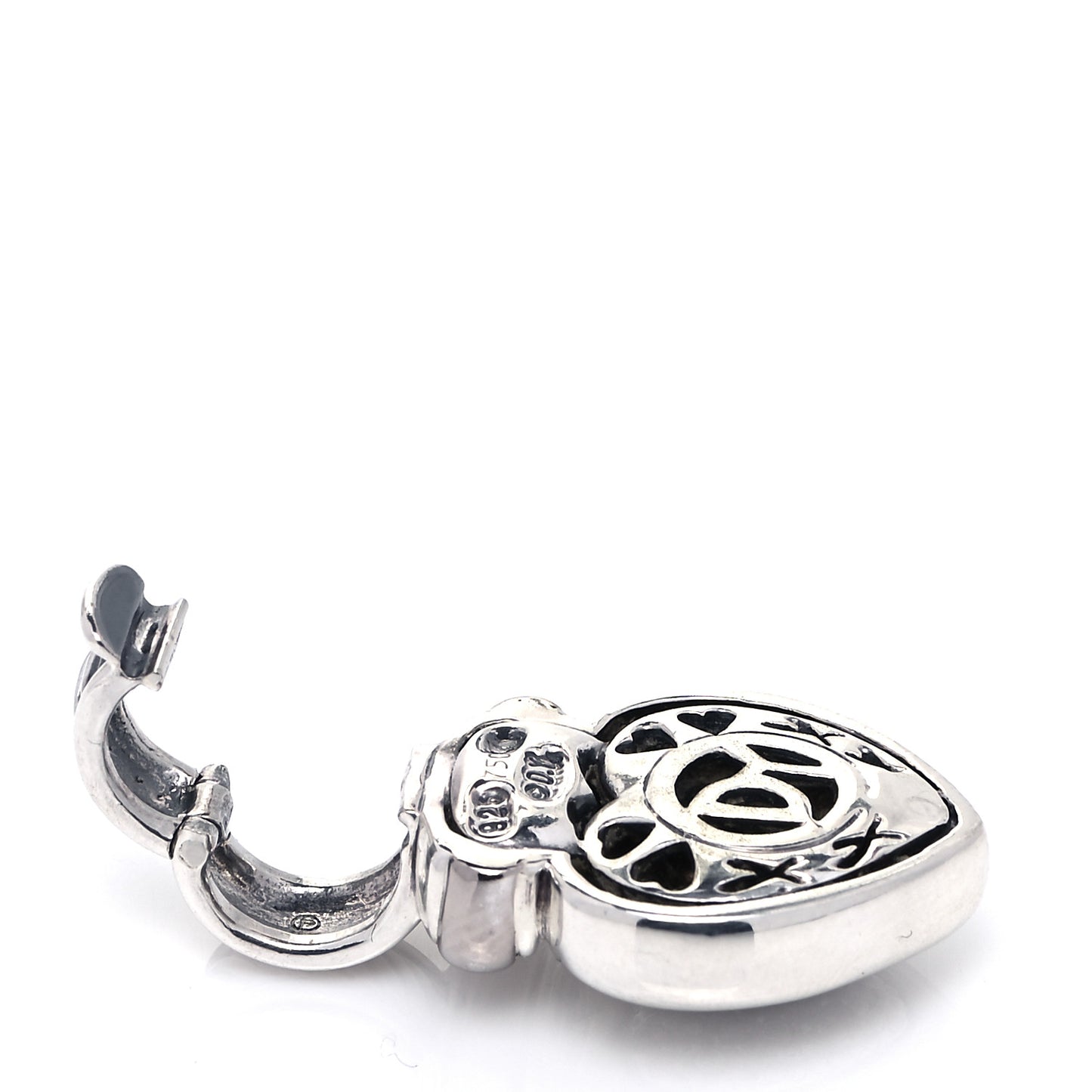 Sterling Silver 18K White Gold Diamond Heart Enhancer Pendant