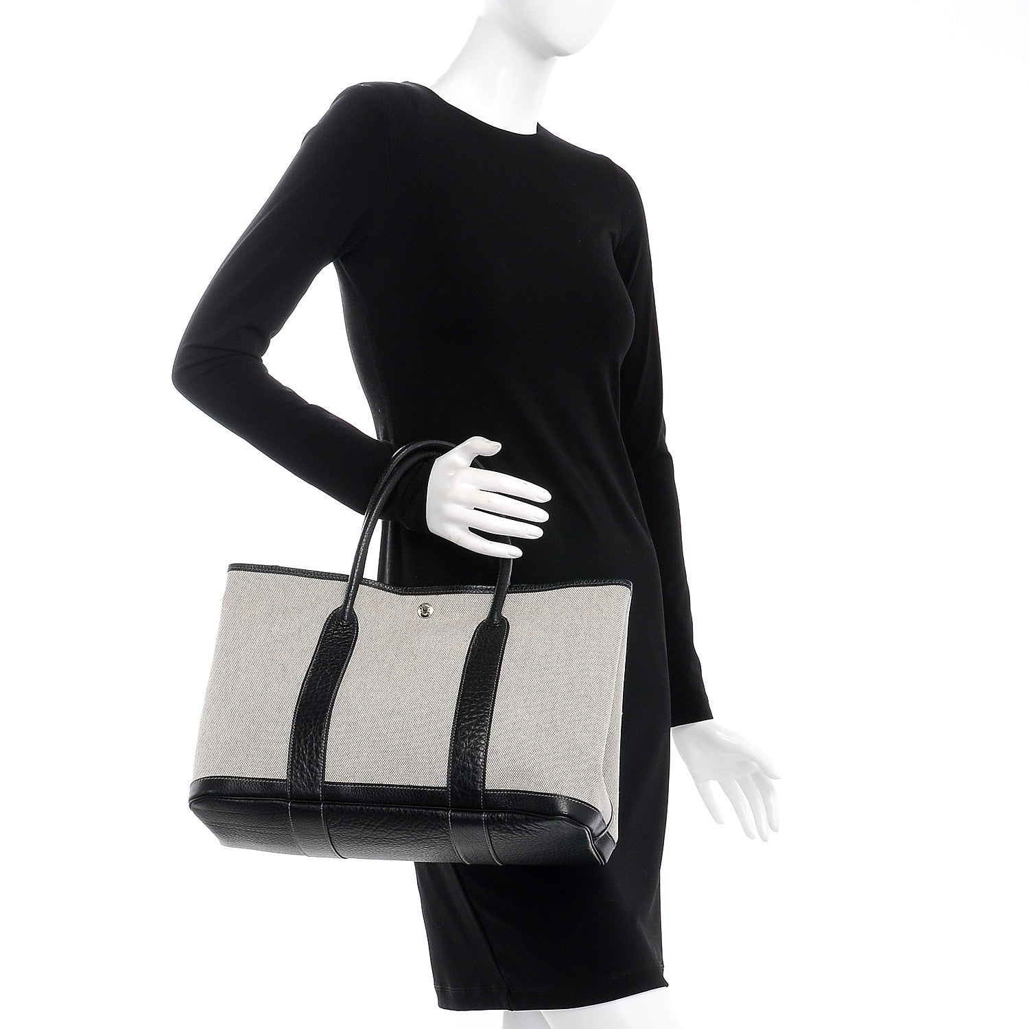 Hermes Buffle Skipper Toile Garden Party 36 MM Tote Black 2 of 6