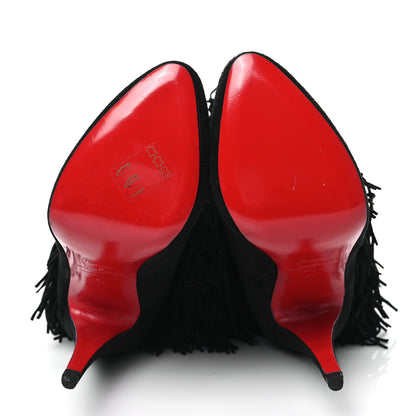 Christian Louboutin Suede For Ever Tina Fringe 140 Boots 41 Black 5 of 7
