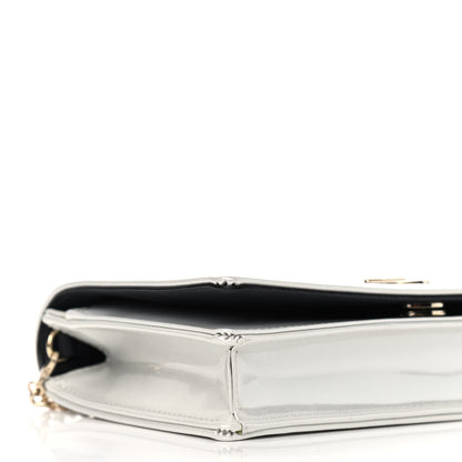 Christian Dior Patent Micro-Cannage Diorama Wallet on Chain Pouch White 5 of 8