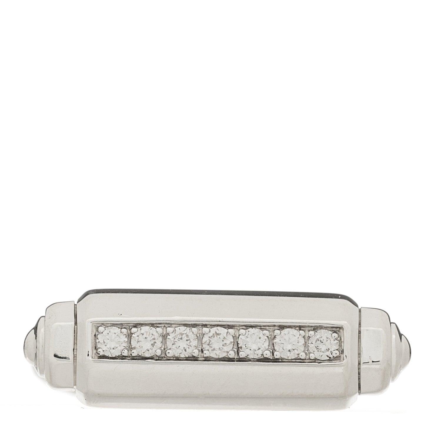 David Yurman Sterling Silver Diamond Lexington Barrel Ring 49 4.75 1 of 5