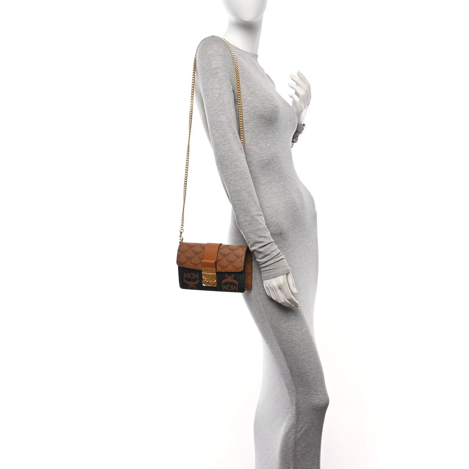 MCM Lauretos Visetos Monogram Mini Tracy Crossbody Bag Black 2 of 10