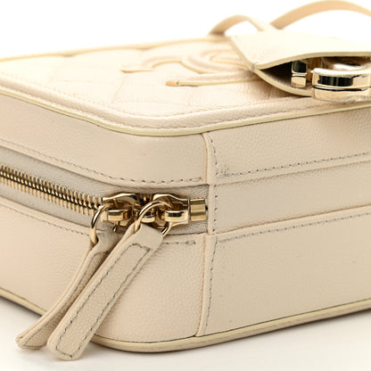 Chanel Caviar Quilted Small CC Filigree Vanity Case White 9 of 15