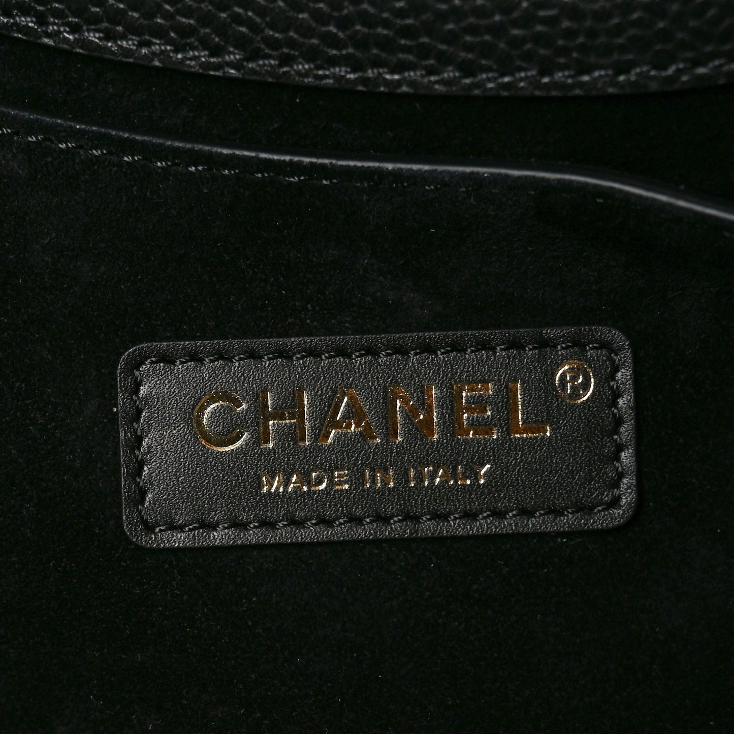 Grained Calfskin Large Shopping Bag Black