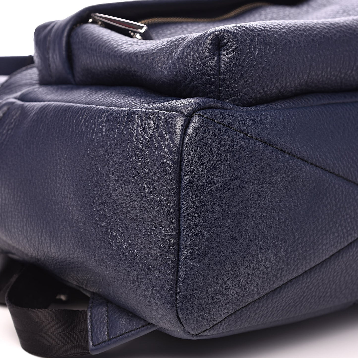 Pebbled Calfskin Varsity Backpack French Navy