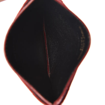 Saint Laurent Grain De Poudre Matelasse Chevron Monogram Credit Card Case Lipstick Red 7 of 9