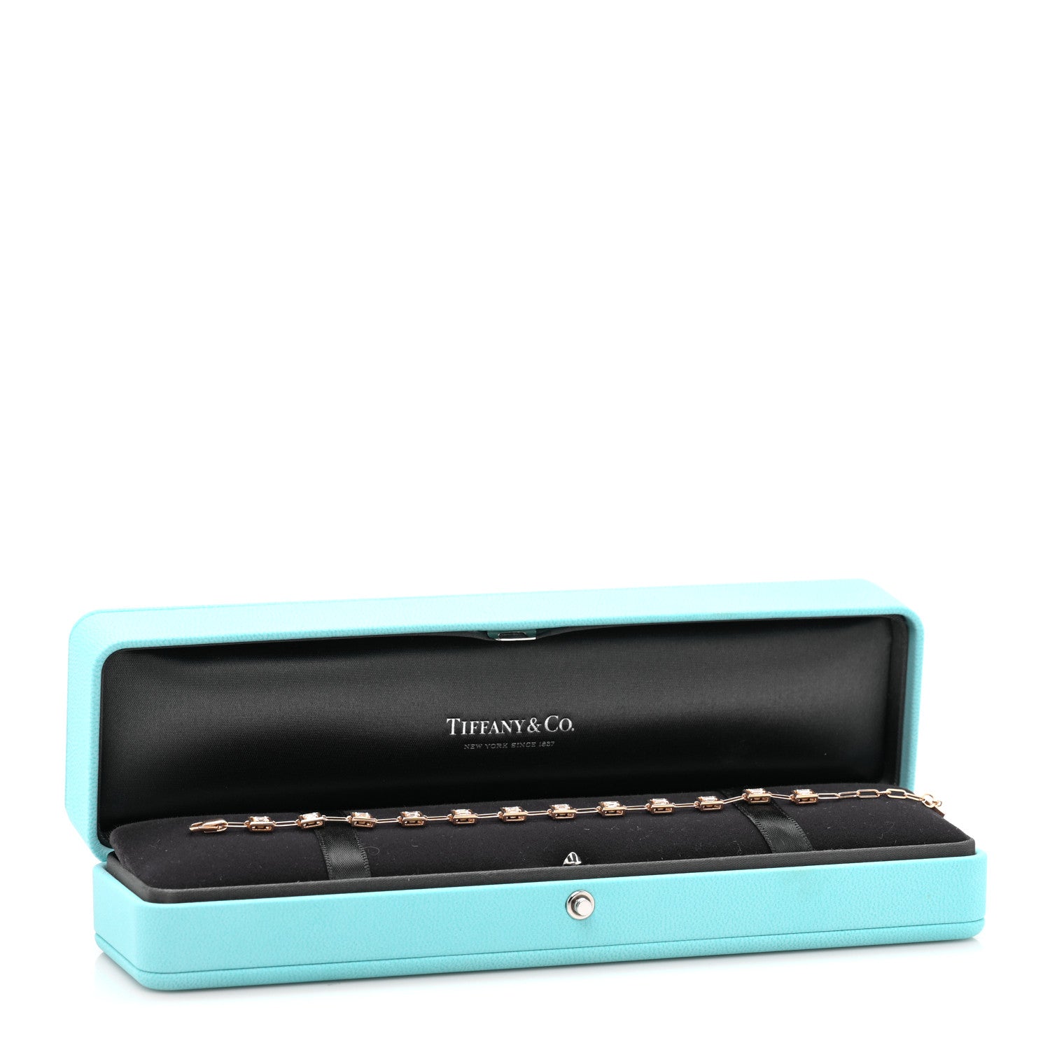 Tiffany 18K Rose Gold Diamond Jewel Box Bracelet 4 of 4