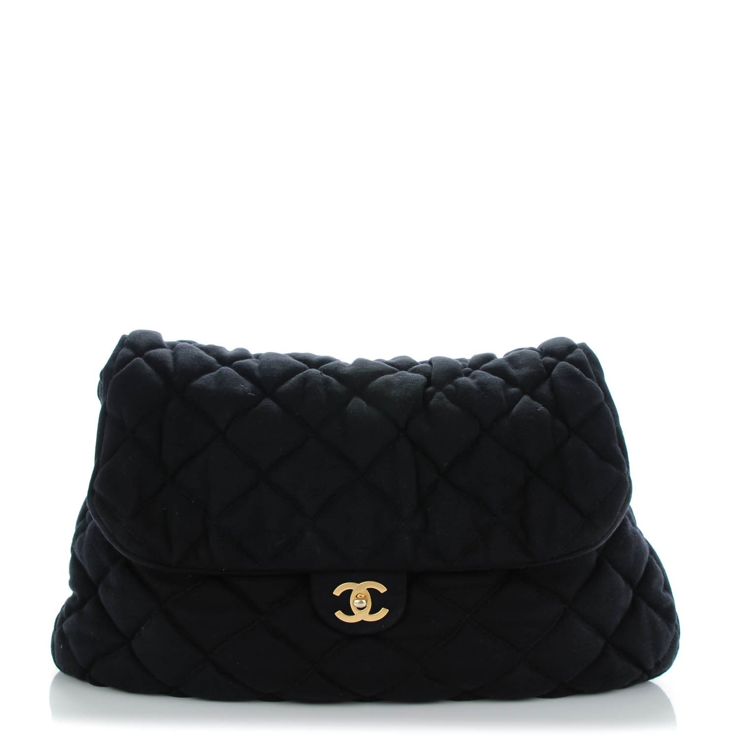 Chanel Jersey Large Bubble Quilt Flap Black 1 of 6