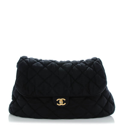 Chanel Jersey Large Bubble Quilt Flap Black 1 of 6