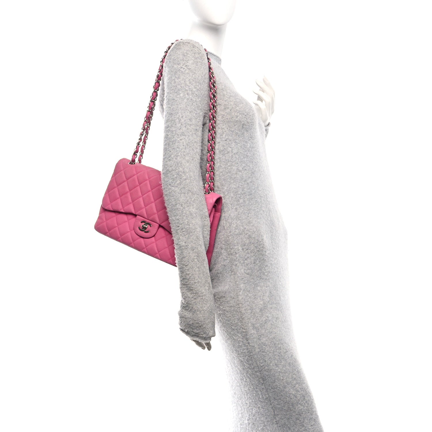Chanel Iridescent Caviar Quilted Jumbo Double Flap Pink 2 of 11
