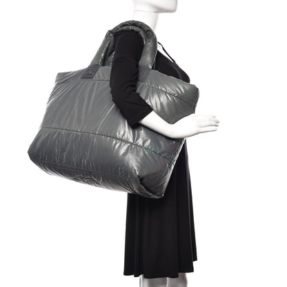 Chanel Nylon Quilted Reversible Coco Cocoon Tote Grey 2 of 10