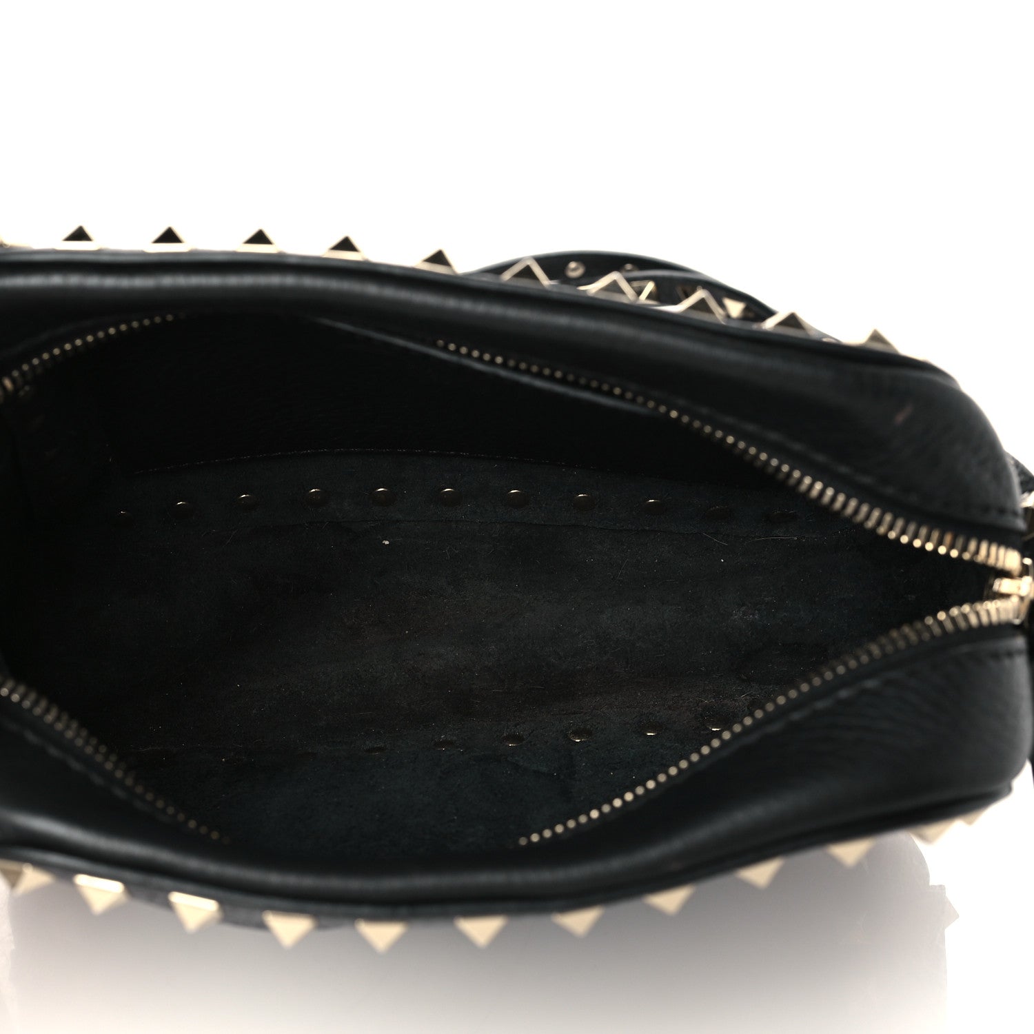 Valentino Garavani Pebbled Calfskin Rockstud Camera Crossbody Bag Black 5 of 9