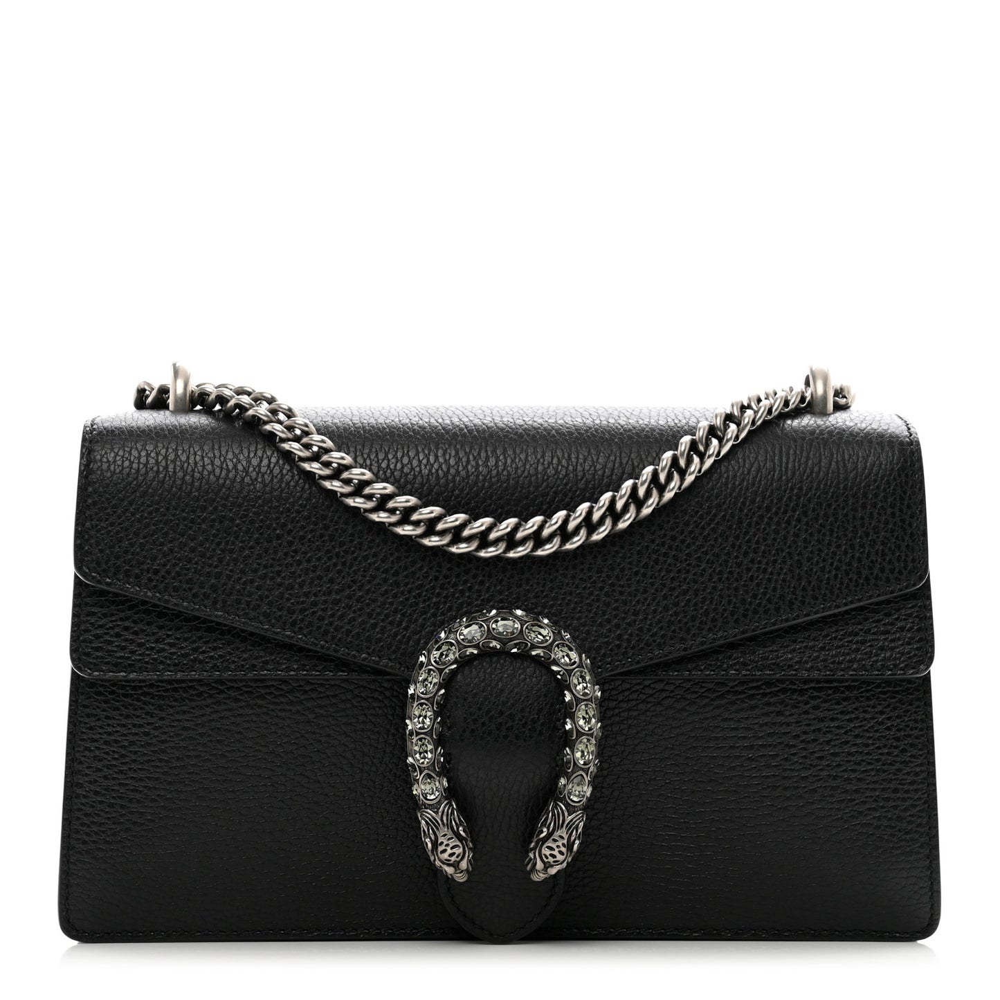 Pebbled Calfskin Small Dionysus Shoulder Bag Black