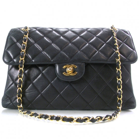 Chanel Lambskin Two-Sided Flap Navy 1 of 13