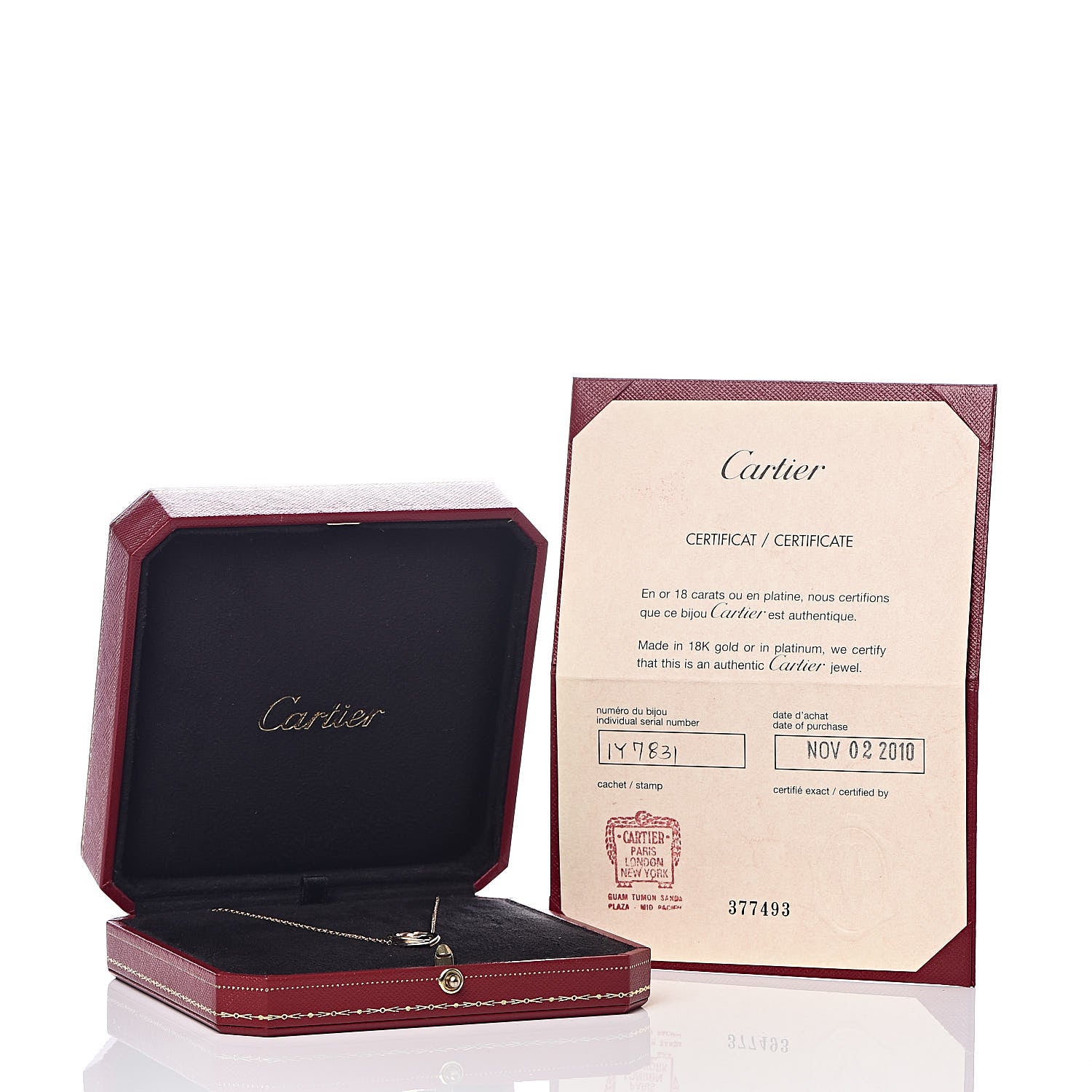 Cartier 18K Pink Yellow White Gold Trinity Heart Necklace 7 of 7