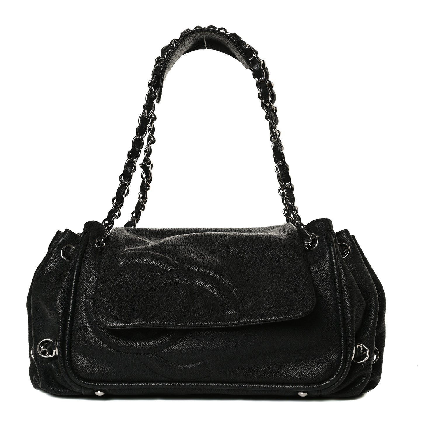 Caviar Diagonal Ligne Flap Black