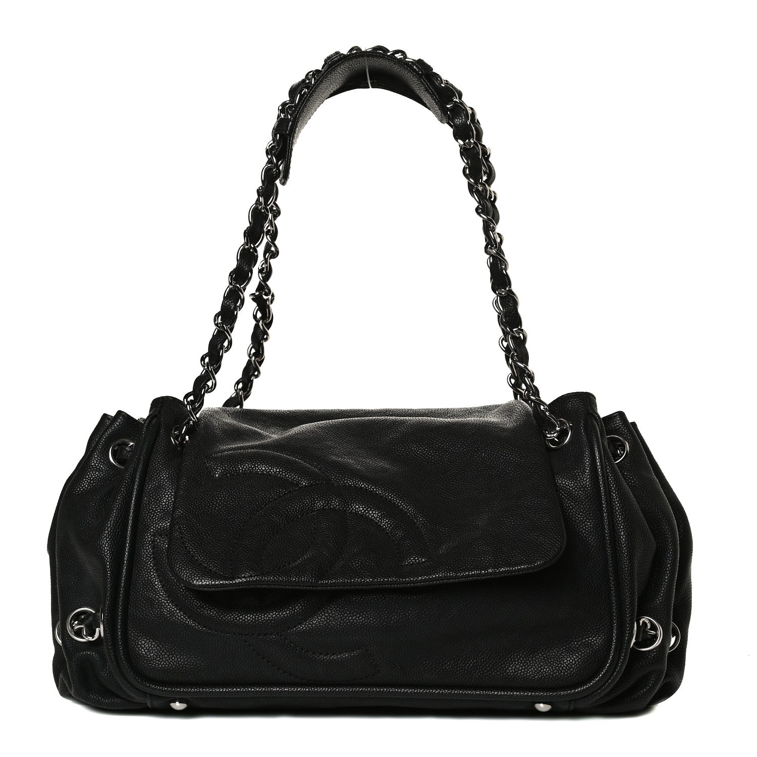 Chanel Caviar Diagonal Ligne Flap Black 1 of 12