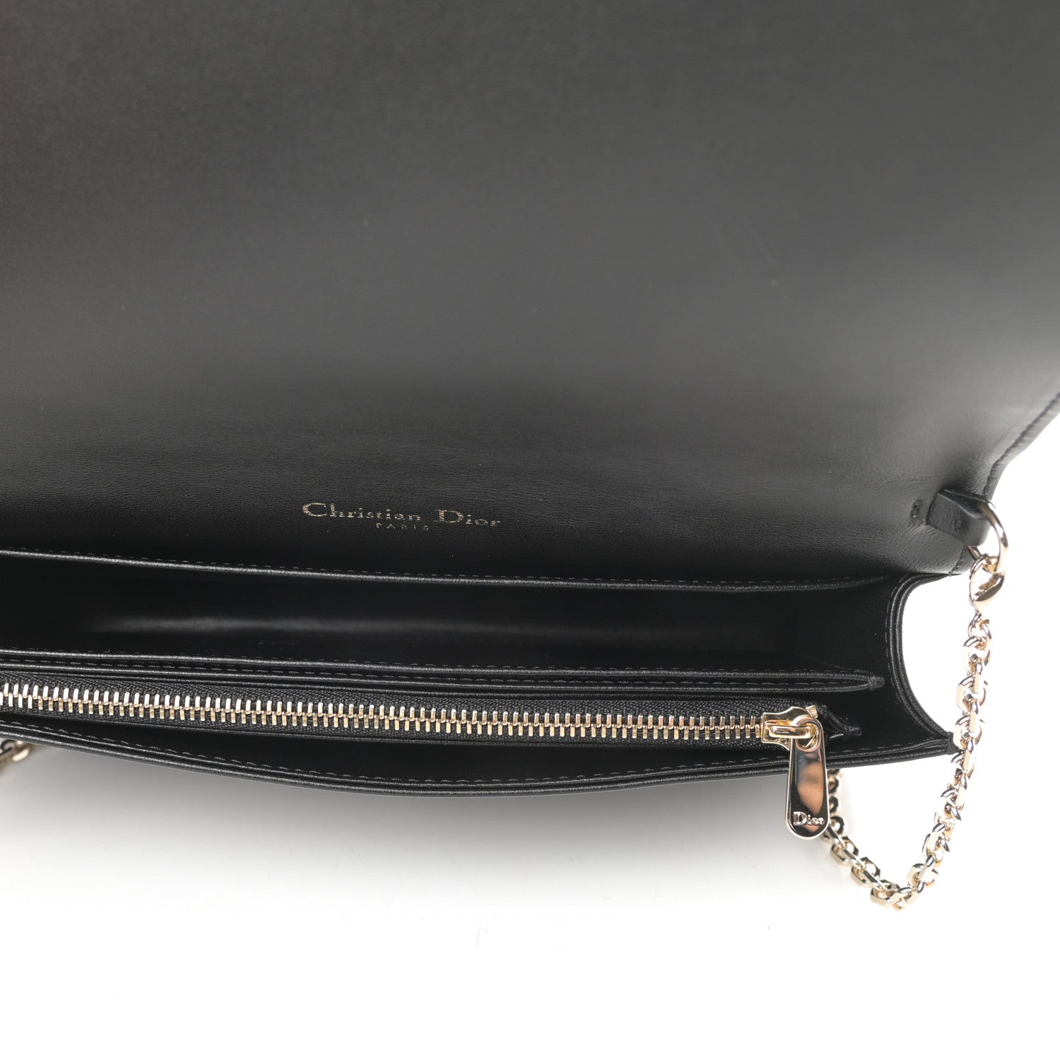 Christian Dior Lambskin Cannage Lady Dior Chain Wallet Black 6 of 13