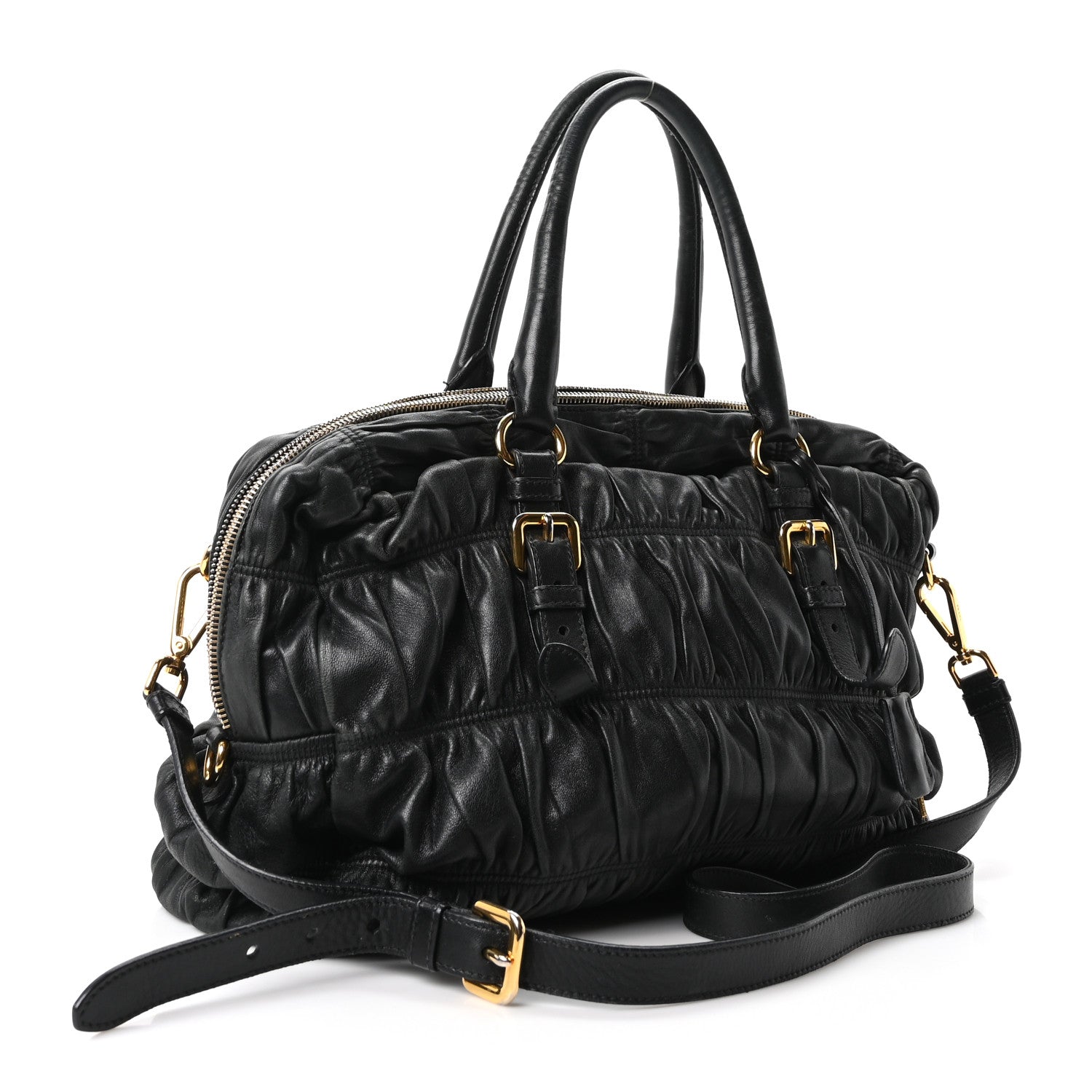 Prada Nappa Gaufre Tote Black 3 of 10