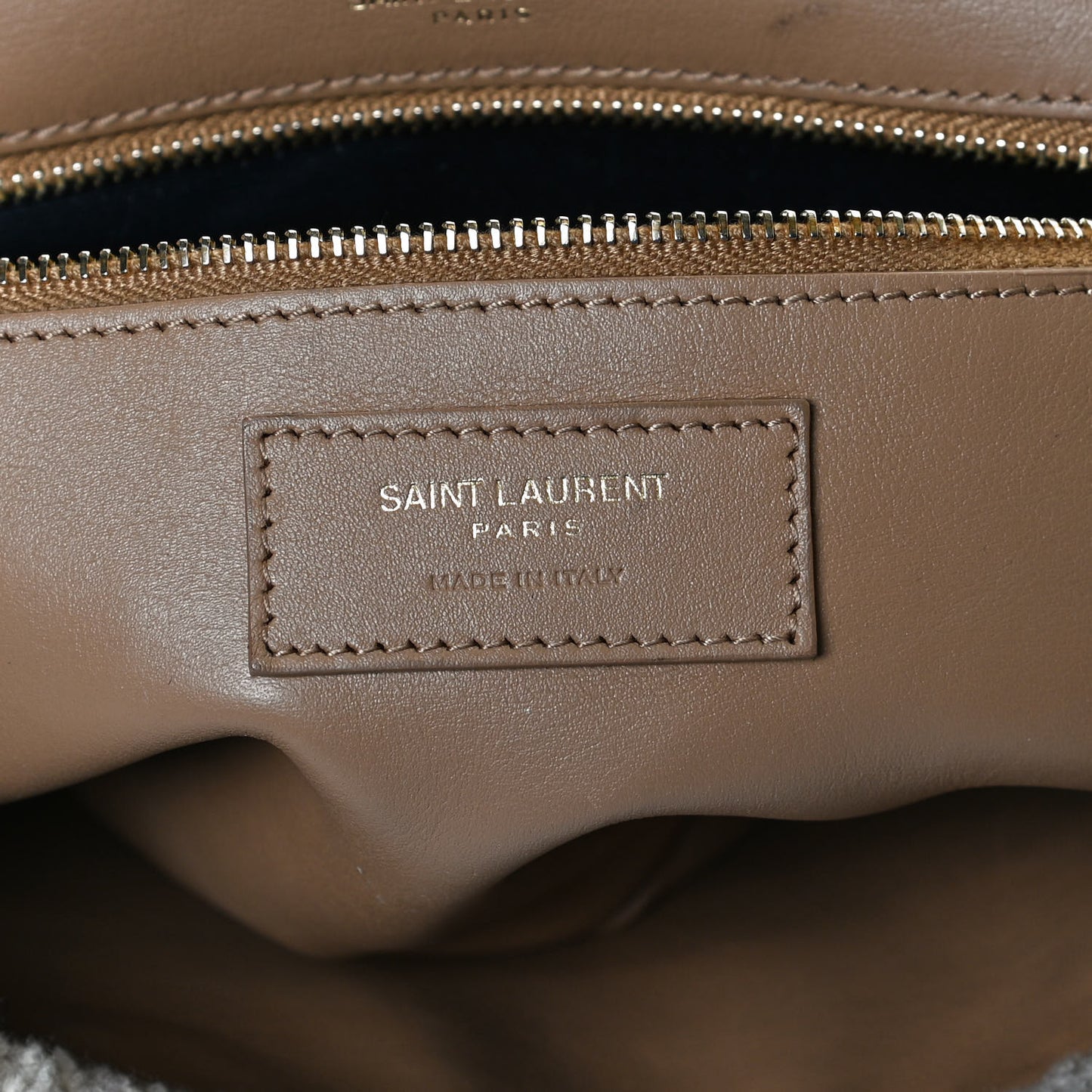 Nubuck Shearling Monogram Medium Niki Chain Satchel Ivory Natural Tan